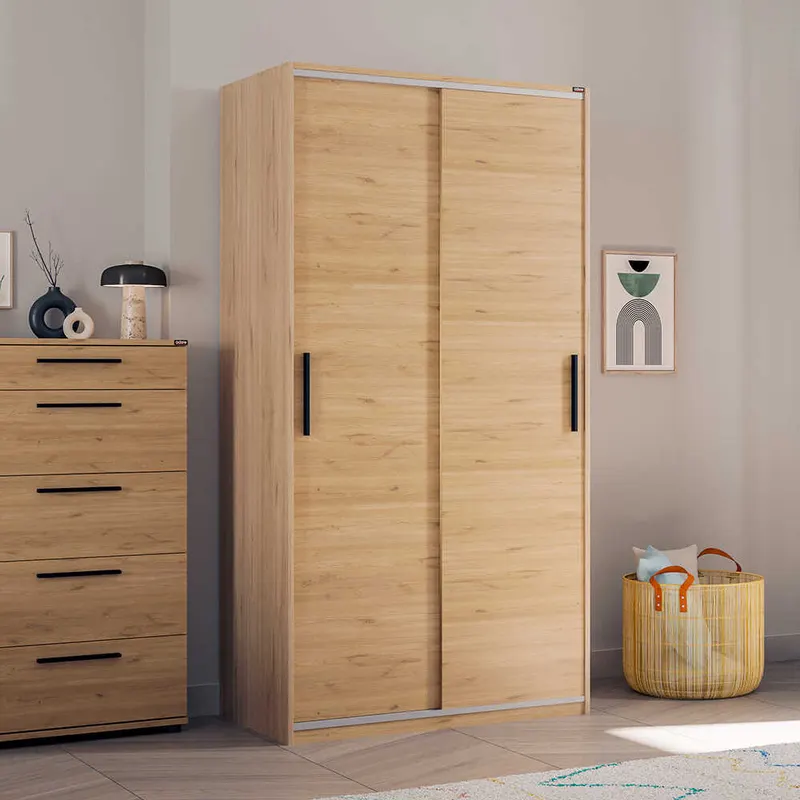 Dulap Haine SWD-402-BB-2 Home Collection® Slide Compact, 2 usi glisante, 94x182x52 cm - Stejar