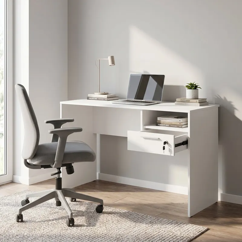 Birou CMS-510-DD-1 Home Collection® Concept, 120x75x60 cm - Alb