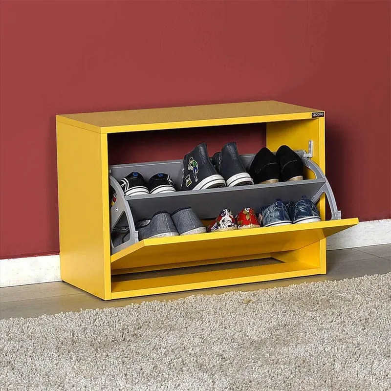 Pantofar Băncuță SHC-110-BB-1 Home Collection®, cu Șezut, 6 Perechi, 60x42x30 cm - Galben
