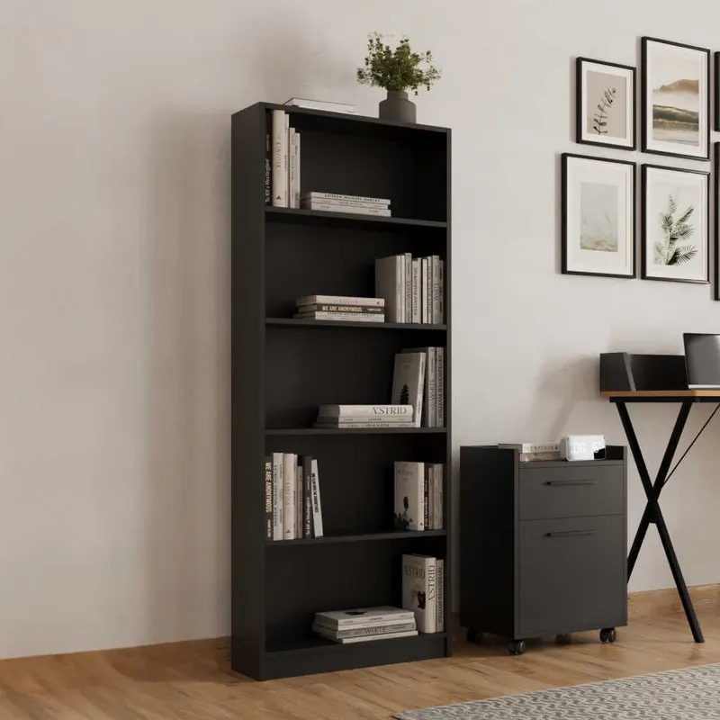 Biblioteca KTP-150-BB-1 Home Collection® Nurdan, 5 rafturi, 58x170x23 cm - Antracit