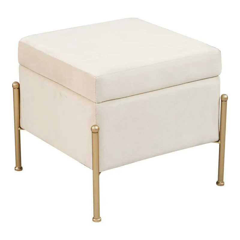 Taburet cu spatiu depozitare Panton 40x40x37 cm - Crem