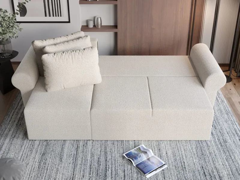 Coltar Extensibil Bonito plusat aspect lana alba — imaginea 2