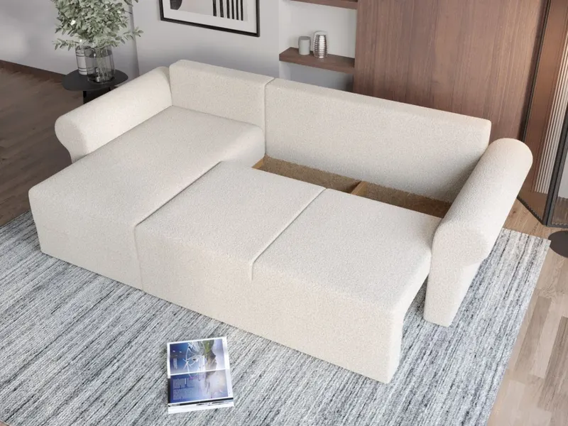 Coltar Extensibil Bonito plusat aspect lana alba — imaginea 3