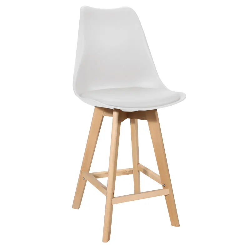 Taburetul Bar Gaston alb pp-pu lemn Natural 56x48x104cm - Alb