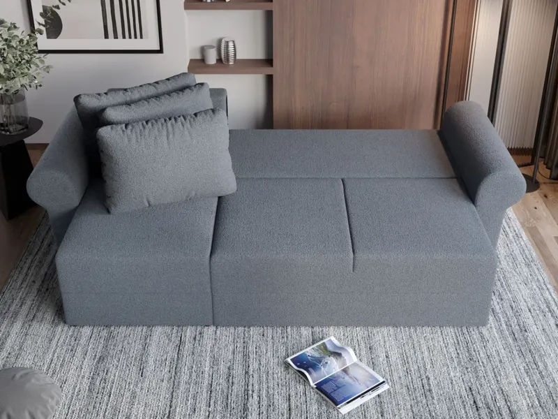 Coltar Extensibil Bonito plusat aspect lana gri — imaginea 3