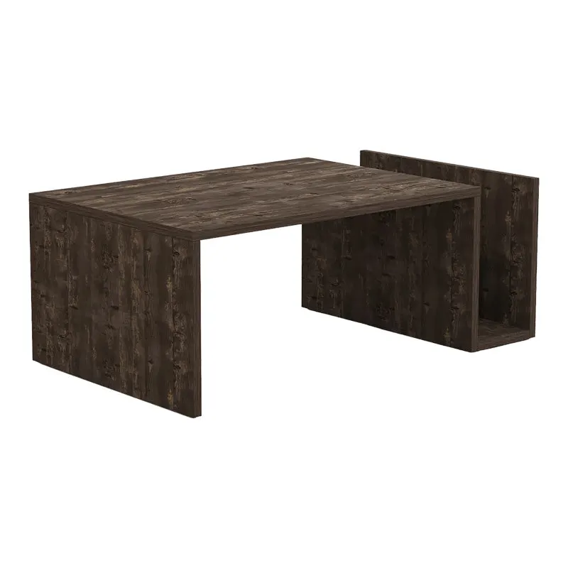 Măsuță de cafea Poko, stil modern, finisaj nuc închis, lemn, 87x50x32 cm - DARK WALNUT