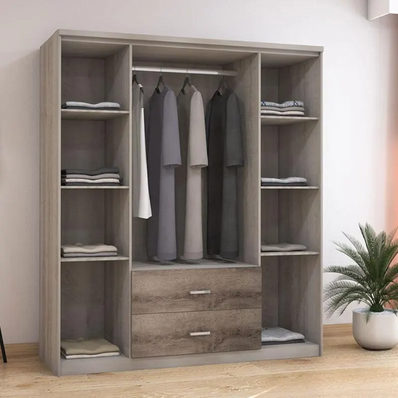 Dulap Olympus cu 4 usi si sertare 159x57x183 cm - Natural