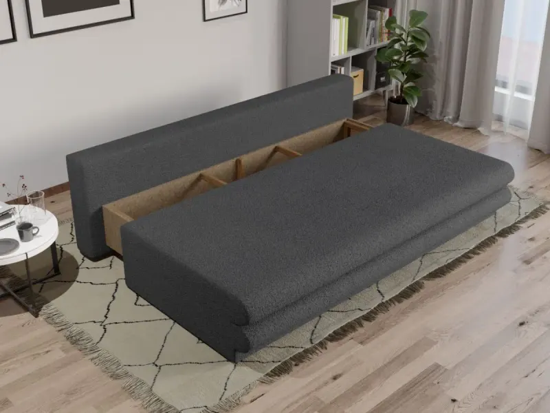 Canapea Extensibila Sensi plusata aspect lana gri — imaginea 2