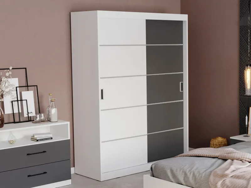 Dulap Avangard 138 usi alb/gri — imaginea 3