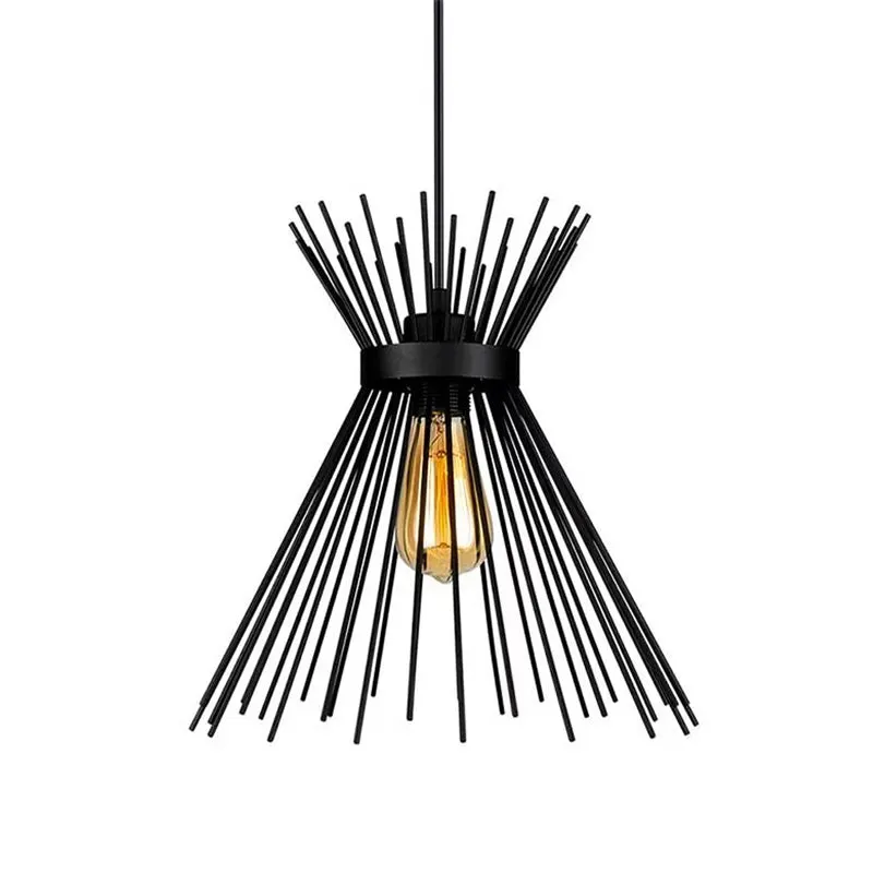 Plafoniera cu design tip lumânare, metal, negru, D25x30 cm - Negru