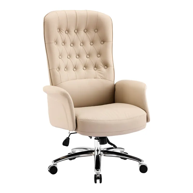 Scaun de birou managerial Kaline, piele PU, 69x79x123 cm - Bej