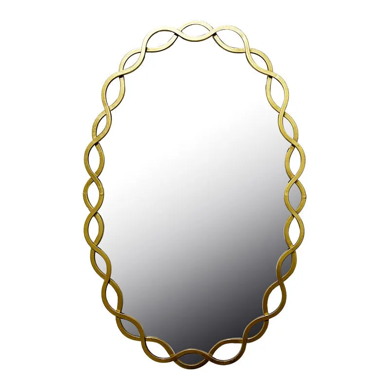 Oglinda decorativa Untento, Lemn, Auriu, 51x77 cm - Auriu