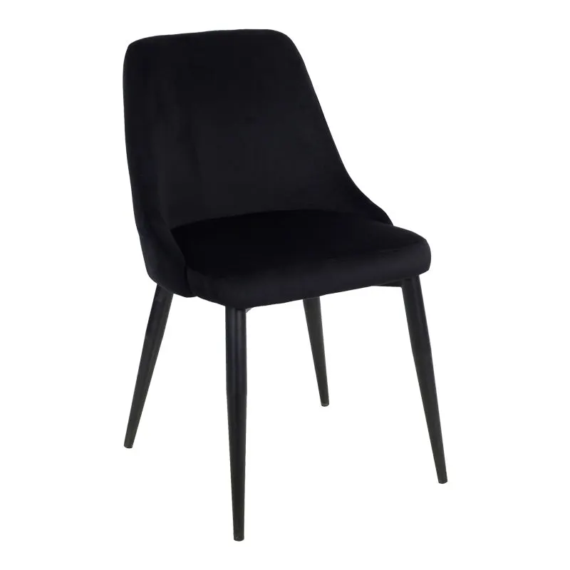 Scaun Zedna, Catifea Neagra, Negre, 51x58x84 cm - Negru