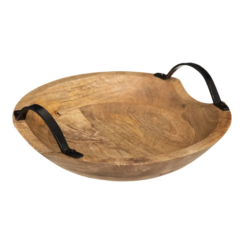 Tava decorativa cu functie Evria, Lemn de mango, Natur, 30x30x8 cm - Natur