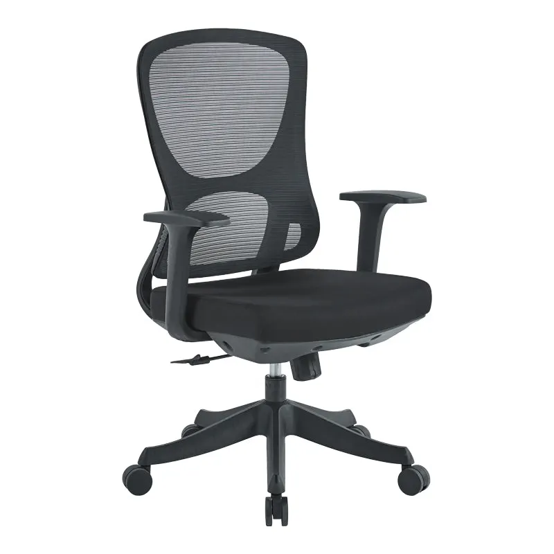 Scaun de birou Litulo, mesh, 51x51x106 cm - Negru