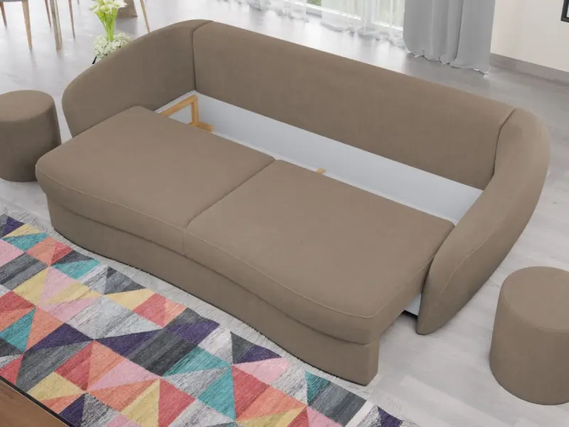 Canapea Velur Cappuccino — imaginea 3
