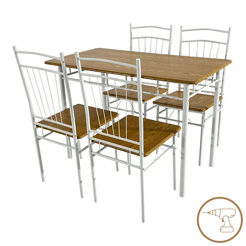 Set masa si scaune 5 piese Reforia, Natural, 110x60x74 cm - Natur