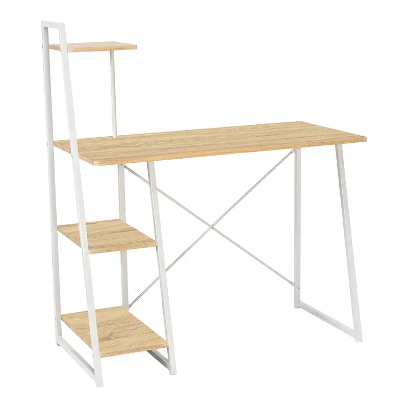 Birou cu rafturi Deckstor, Stejar, albe, 102x50x117 cm - Stejar
