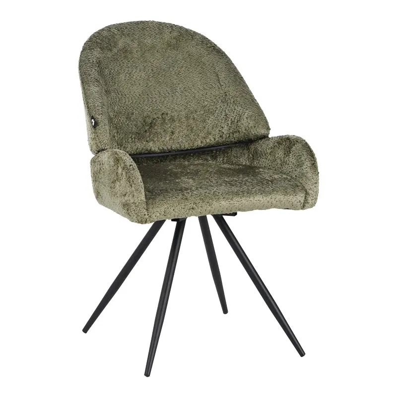 Scaun rotativ Morea, boucle si metal, 68x66x82 cm - Menta