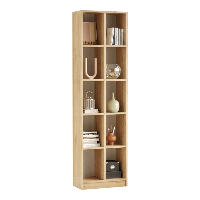 Biblioteca Oteca, 10 compartimente, 51x25x180 cm - Natur