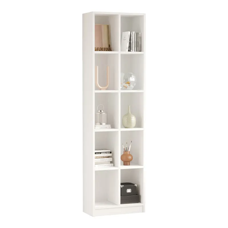 Biblioteca Oteca, 10 compartimente, 51x25x180 cm - Alb