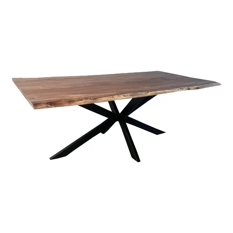 Masa Miles, lemn de acacia masiv ton, Natural, 200x100x76 cm - Natur
