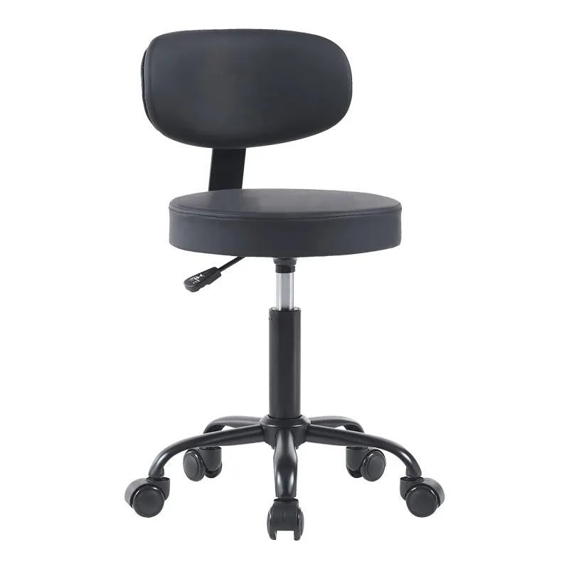 Scaun de birou Mafeshi cu rotile din piele ecologica pe, neagra, 45x44x70-82 cm - Negru