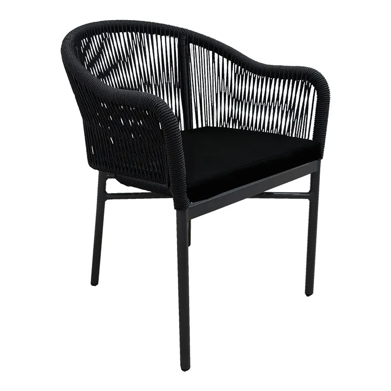 Scaun de aluminiu Legana cadru antracit-ratan, 56x66x82 cm - Antracit