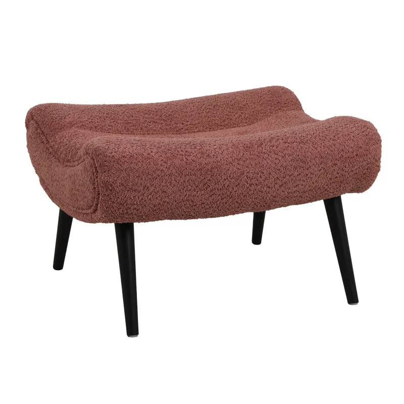 Scaun taburet - taburet cu suport texturat roz pudra, 68x58x40 cm - Roz