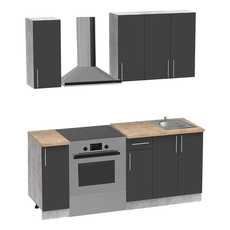 Unitate de bucatarie Festa II, Gri inchis si Sonoma, 120x60x85 cm - Antracit