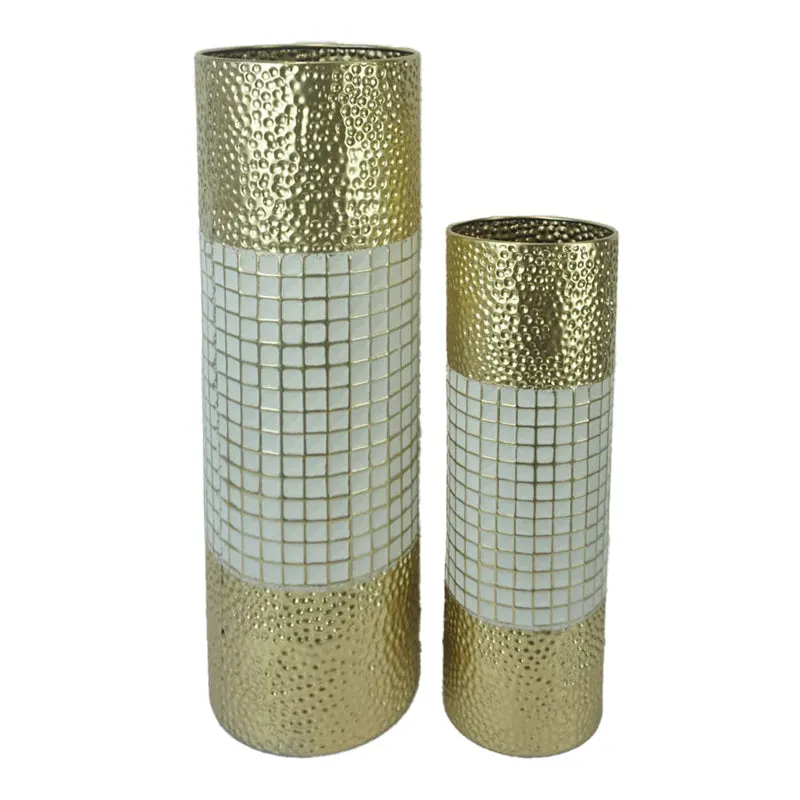 Set 2 vaze Tripo, Auriu, 20x20x61 cm - Auriu