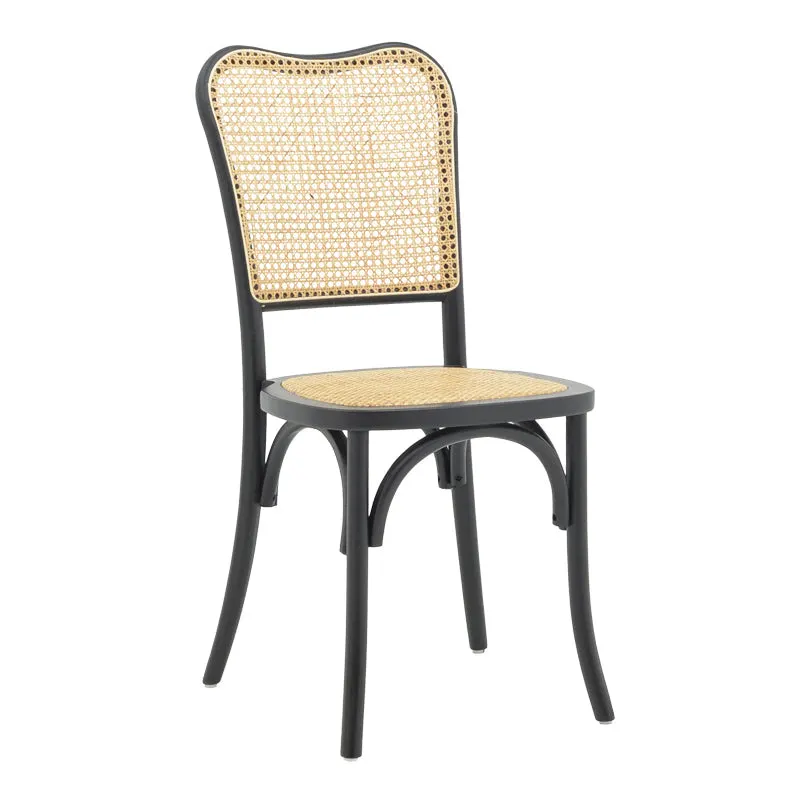 Scaun stivuibil Zozele ratan Natural pe-negru toon lemn, 45x51x88 cm - Natur