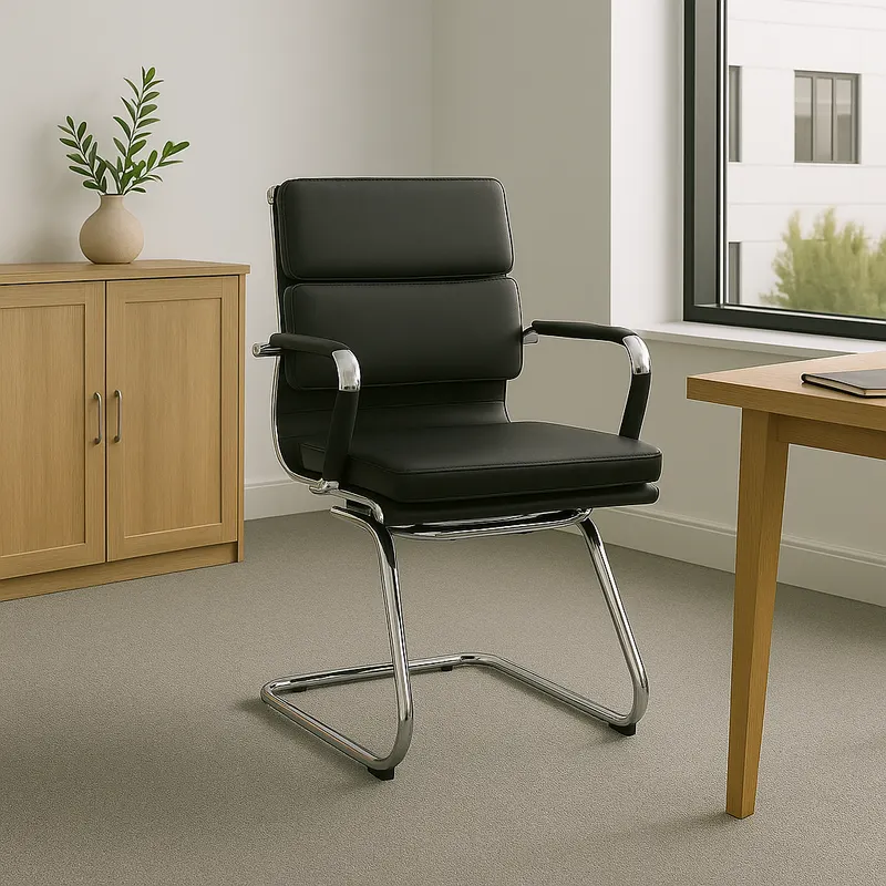 Scaun birou sala de conferinte Tokyo, negru, 56x48x88 cm - Negru