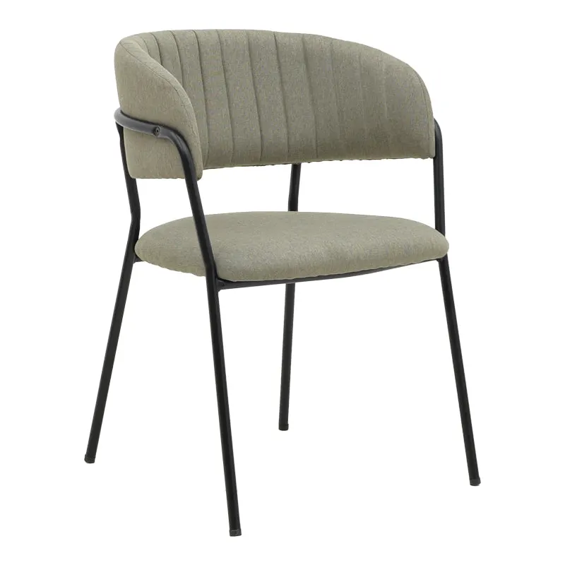 Scaun Morel, stofa si metal, 55x55x76 cm - Gri
