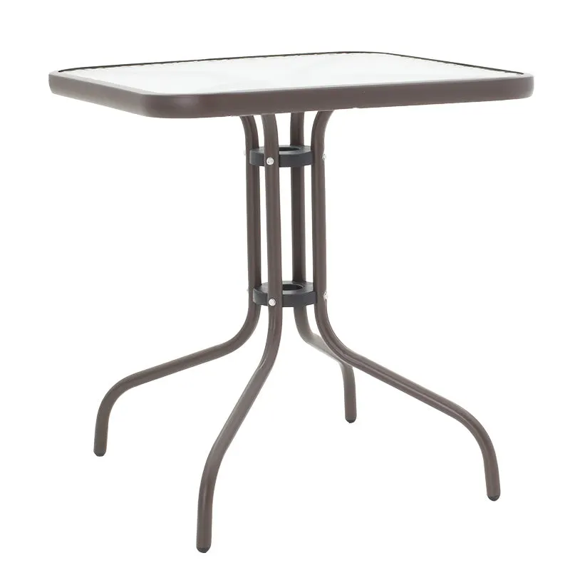 Masa Watson metal maro-sticla, 70x70x70 cm - Maro