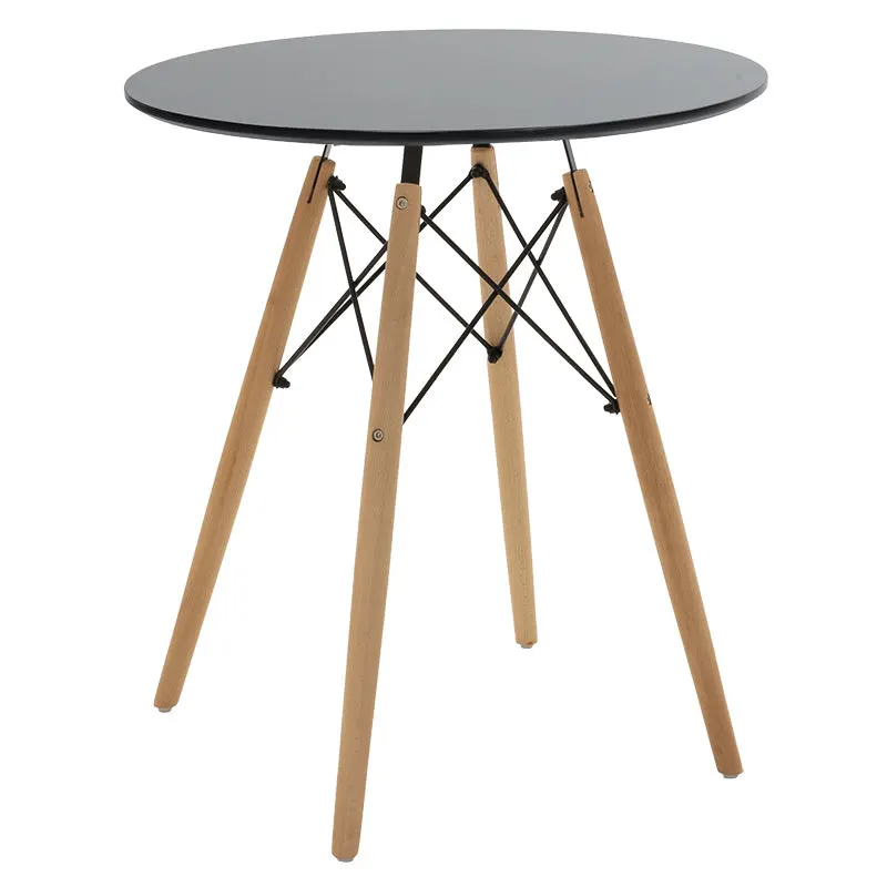 Masa Julita, negru si lemn de fag, Natural, 60x60x73 cm - Natur