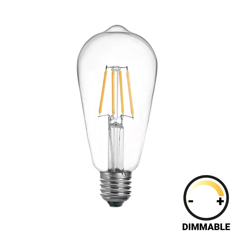 Lampa LED ST64 Bec dimmabil, Transparent, 7x7x15 cm - Multicolor