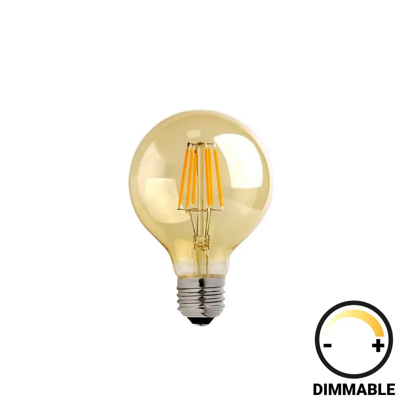 Lampa LED G80 Bec dimmabil chihlimbar, 8x8x12 cm - Alb