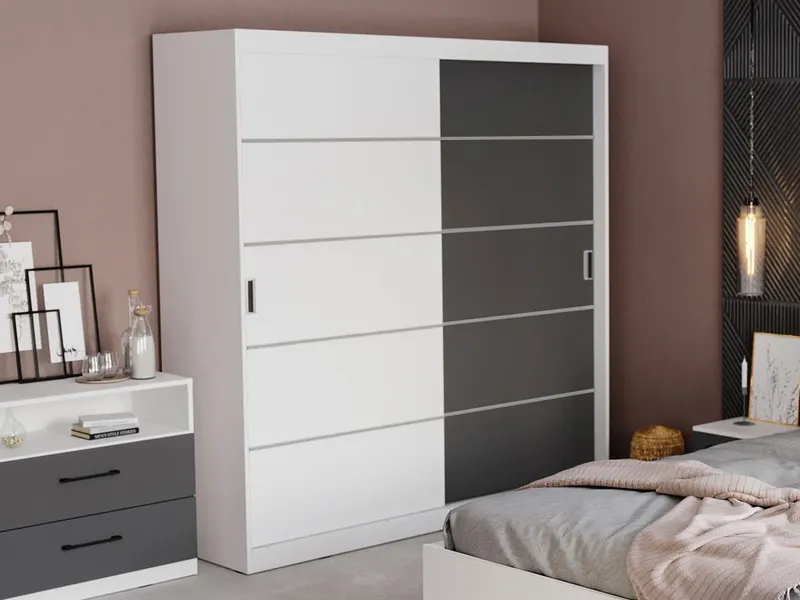 Dulap Avangard 184 usi alb/gri — imaginea 3