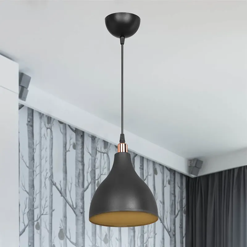 Lustra Lofty, metal, 18x18x22 cm - Negru