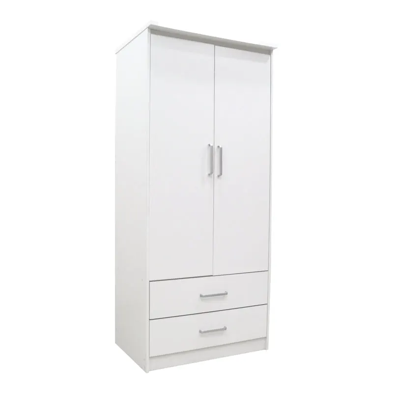 Dulap Olympus cu 2 usi si sertare, 81x57x183 cm - Alb