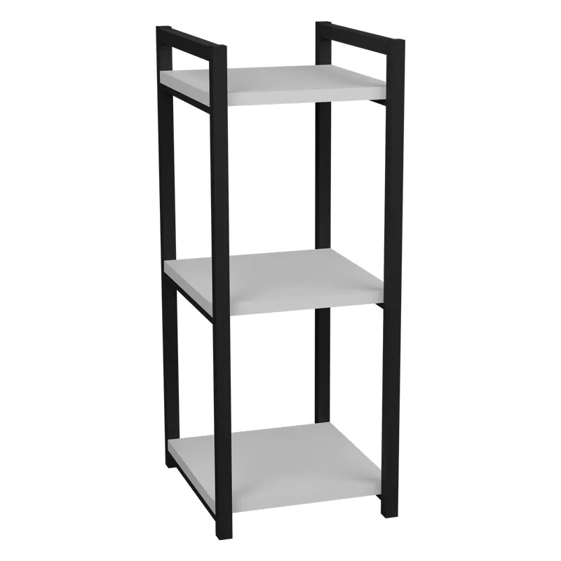 Raft bucatarie Harvey, negru - alb, 33x28x70 cm - Alb
