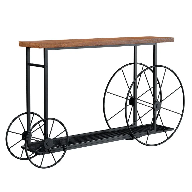 Consolă Bike, negru-nuc, 148x28x85 cm - Nuc