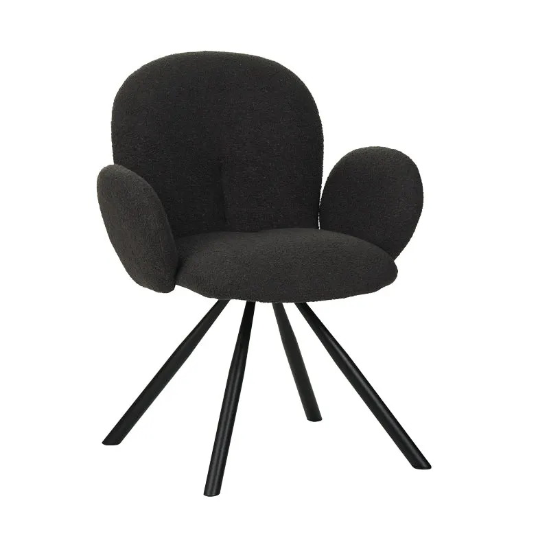 Fotoliu Garzele din teddy, Alb - Gri, 68x66x82 cm - Gri