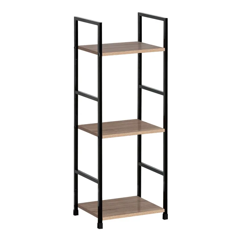 Biblioteca-raft Bitok stejar-otel, negru, 29x24x80 cm - Stejar