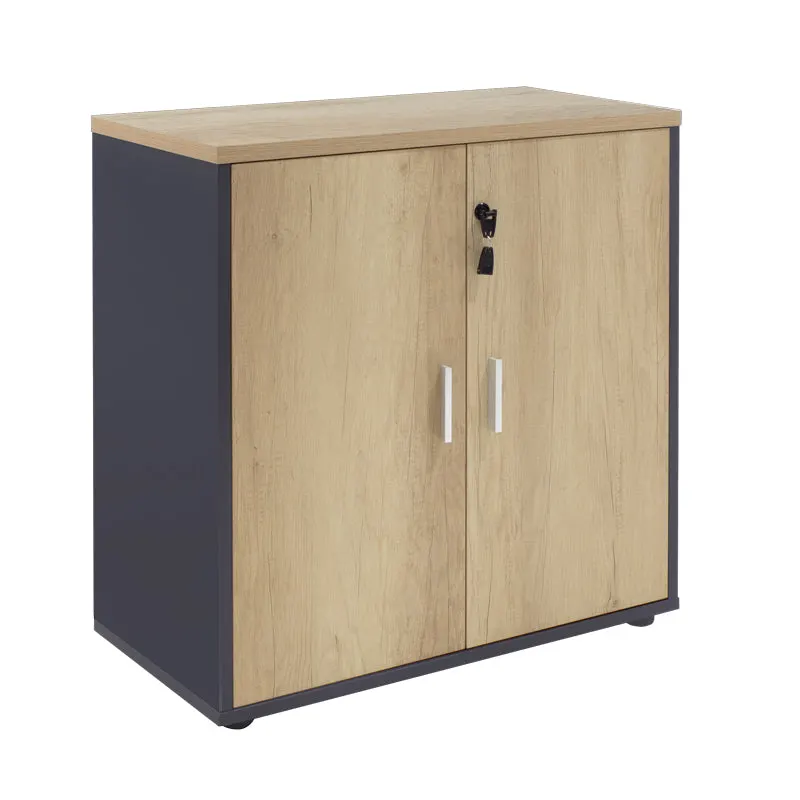 Biblioteca Lotus din stejar, Gri inchis, 80x40x80 cm - Stejar