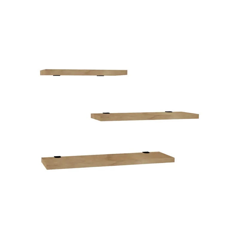 Raft perete Leila set de 3 pachet, Diverse culori, 40x14 cm - Natural