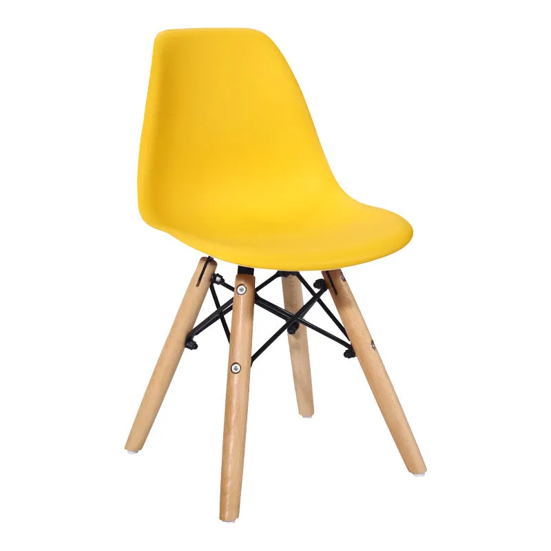 Scaun Julita pentru copii albastru si lemn de fag, Natural, 35x31x58 cm - Galben