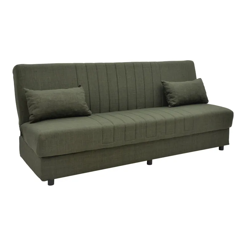Canapea extensibilă 3 locuri Romina, cu spațiu de depozitare, Diverse culori, 190x85x90 cm - Verde