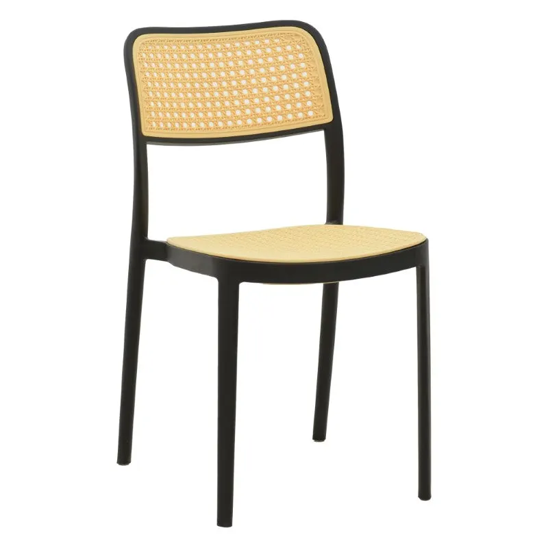 Scaun Westley, Alb - Negru, 55x47x81 cm - Negru